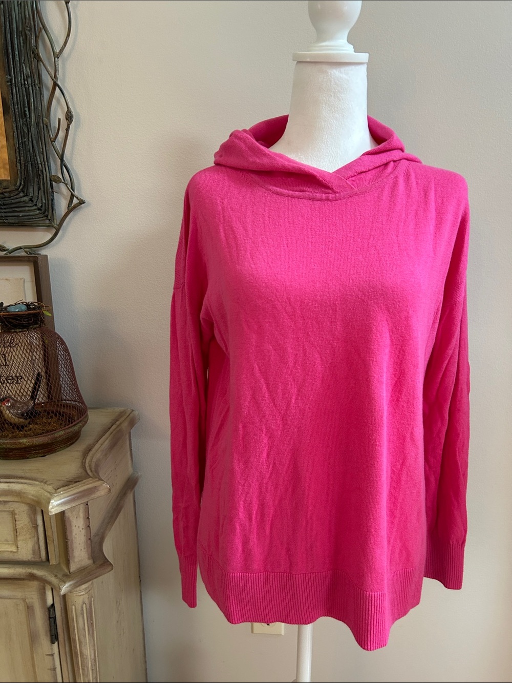 Banana Republic Hot Pink Knit Hooded Top
